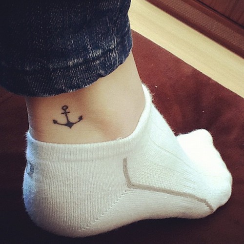 Right Ankle Anchor Tattoo Idea