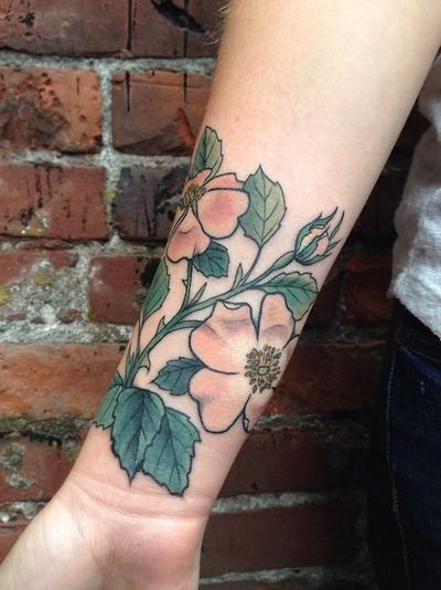 Right Wrist Flowers Tattoos For Girls