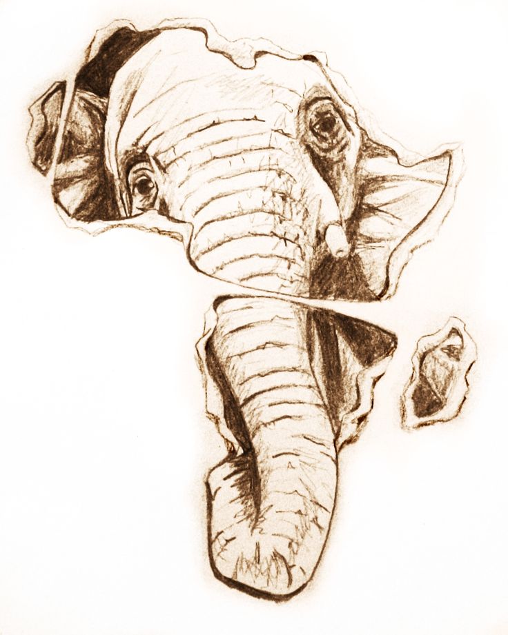 Ripped Skin Elephant Head Tattoo Design