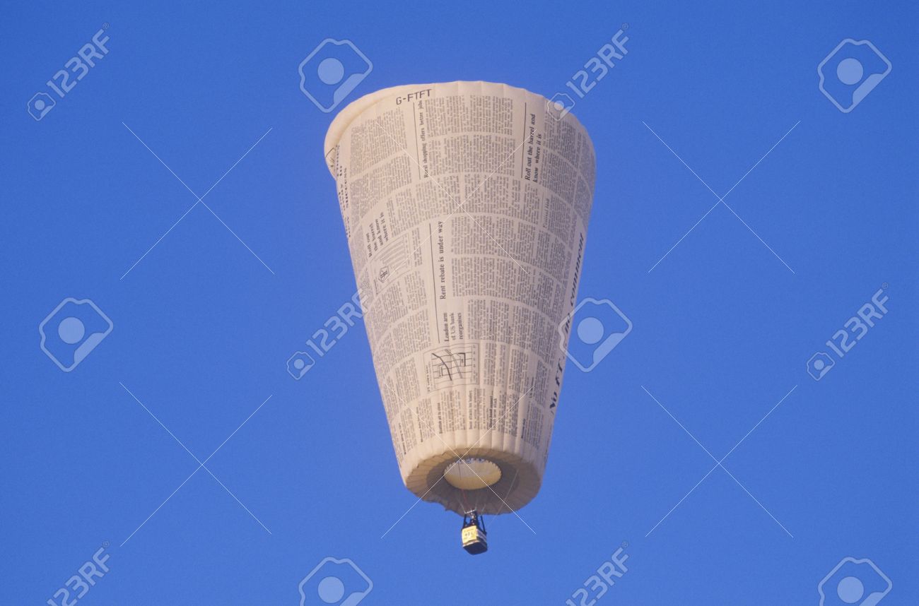 Rolled Newspaper Shaped Air Balloon At Albuquerque Balloon Festival