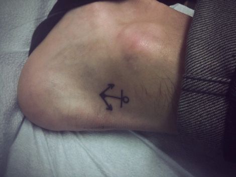 Side Ankle Anchor Tattoo
