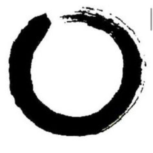 Simple Black Zen Buddhism Circle Tattoo Stencil