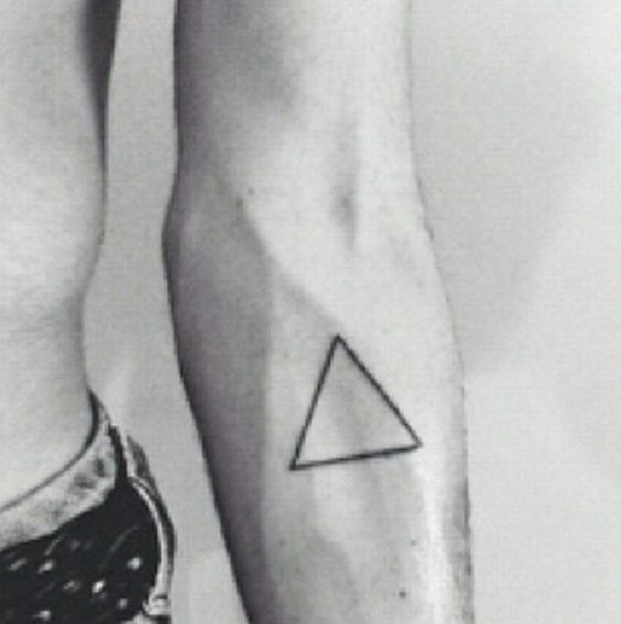 Simple Triangle Tattoo On Left Forearm