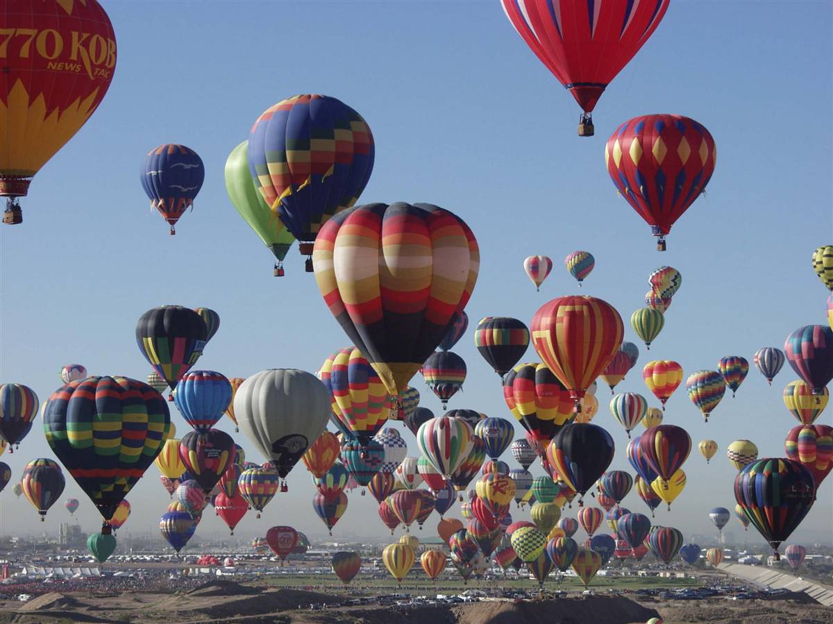 Sky Covered With Air Balloons During Albuquerque Balloon Festival