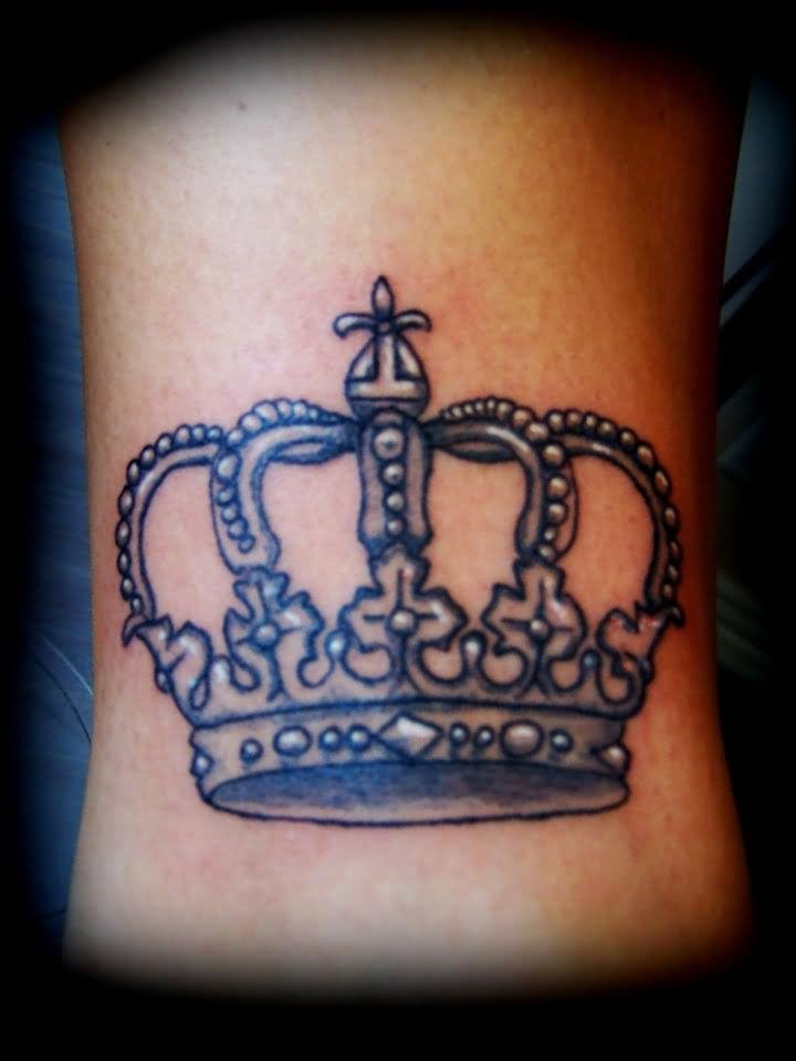 Small Crown Tattoo On Bicep