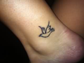 Small Dove Ankle Tattoo