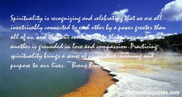 Spirituality is recognizing and celebrating that we are all inextricably connected to each other by a power greater than all of us, and that our connection to... Breno Brown