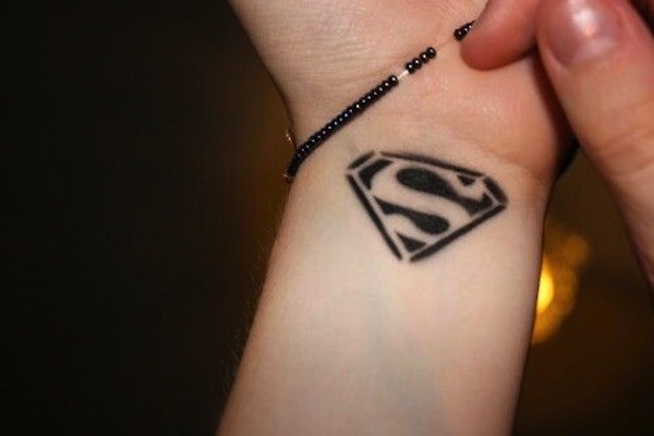 Superman Logo Tattoo On Wrist For Men