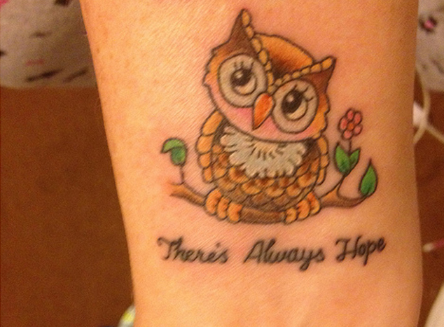 There's Always Hope Baby Owl Tattoo
