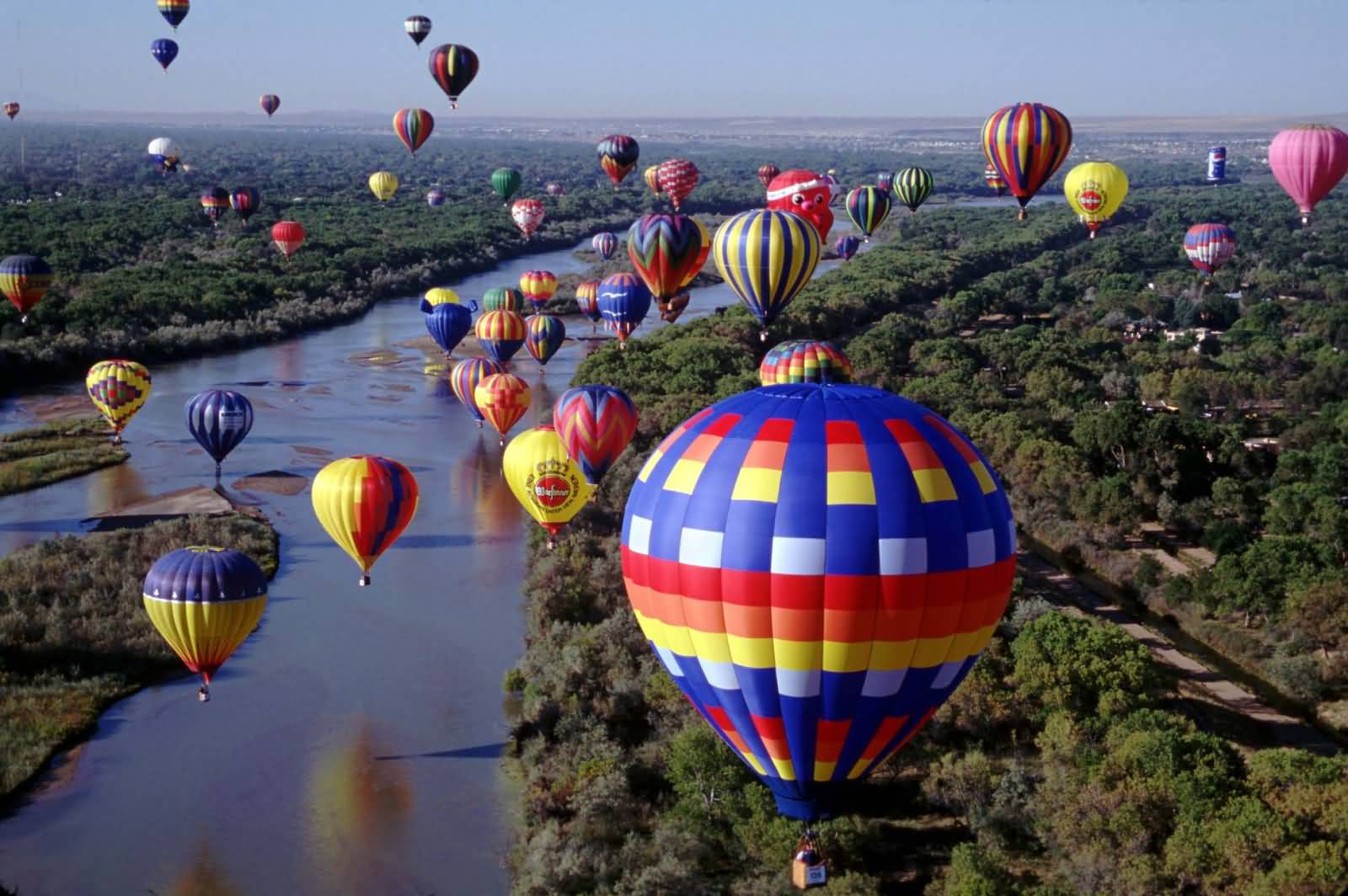 Thousands Of Air Balloons In The Sky During Albuquerque Balloon Festival