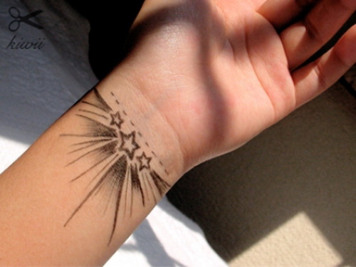 Three Star Tattoos On Left Wrist