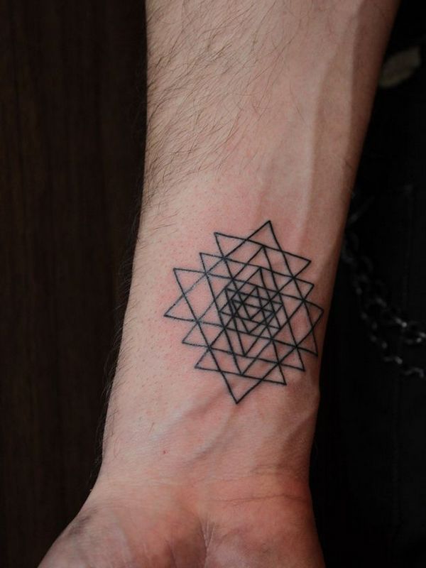 Triangles Wrist Tattoo For Men