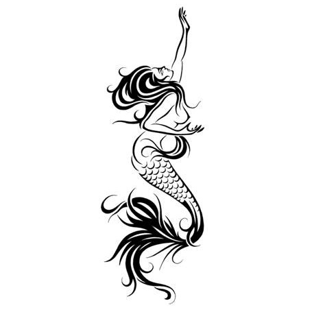 Tribal Mermaid Tattoo Design Idea
