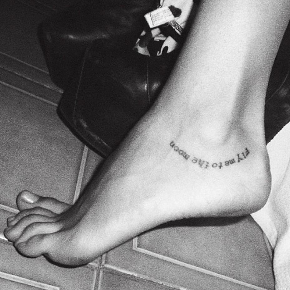 Under Ankle Wording Tattoo