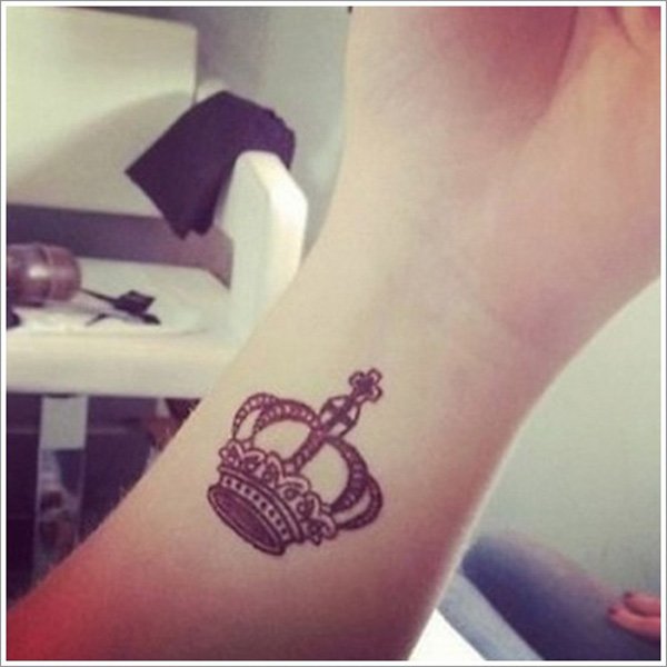 Unique Crown Tattoo On Left Wrist