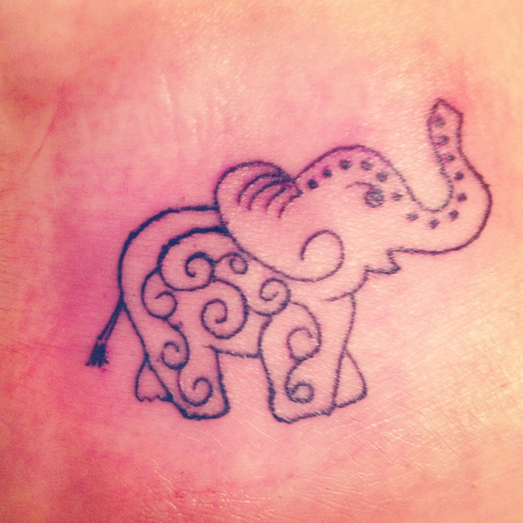 Unique Elephant Baby Tattoo Design For Foot