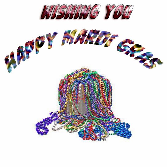 Wishing You Happy Mardi Gras Beads And Pearls