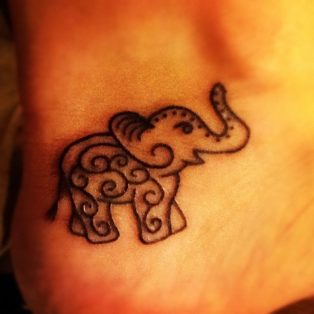Wonderful Elephant Tattoo On Ankle