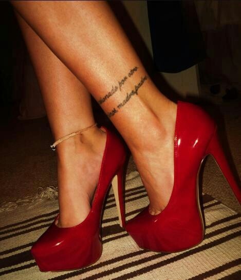 Words Tattoo On Woman Ankle