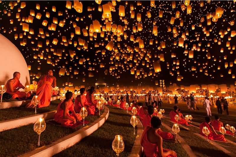 Yi Peng Lantern Festival Celebration In Thailand
