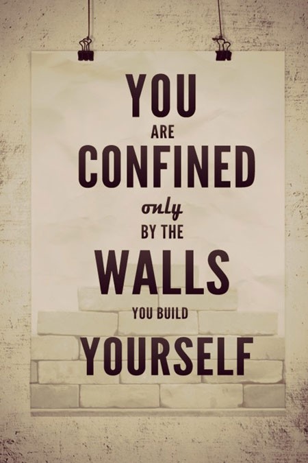You Are Confined Only By the Walls You Build Yourself.