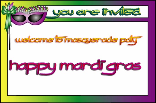 You Are Invited Welcome Mosquerade Party Happy Mardi Gras