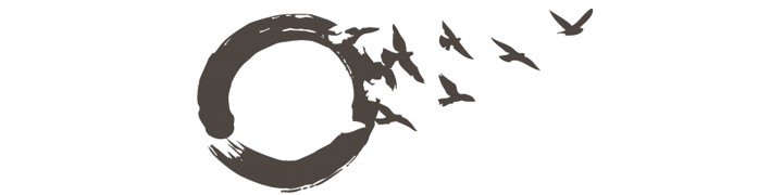 Zen Buddhism Circle With Flying Birds Tattoo Stencil