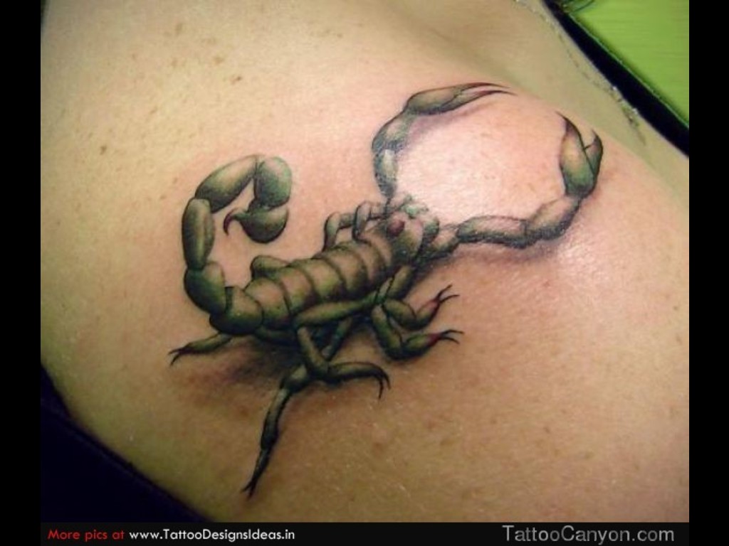 3D Scorpio Zodiac Sign Tattoo Design For Shoulder
