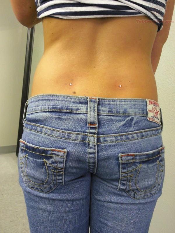 Amazing Back Dimple Piercing Picture For Girls