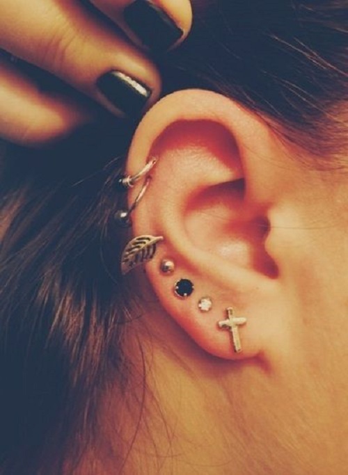 Amazing Helix Piercing Picture For Young Girls