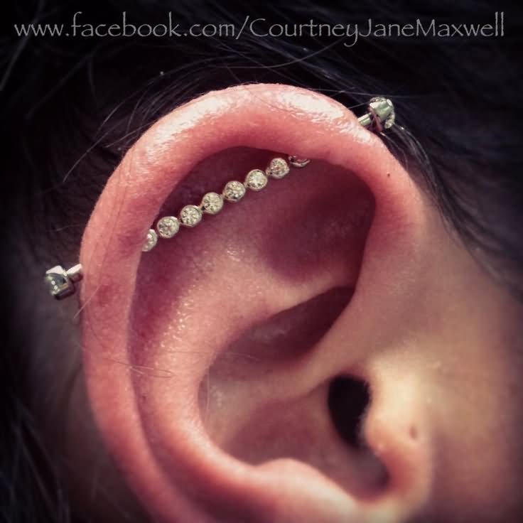 Amazing Industrial Piercing For Girls