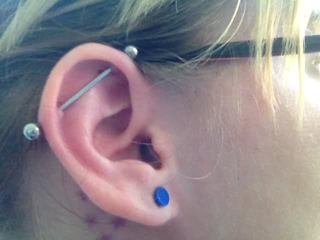Amazing Lobe And Industrial Piercing