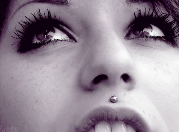 Amazing Medusa Piercing With Silver Stud