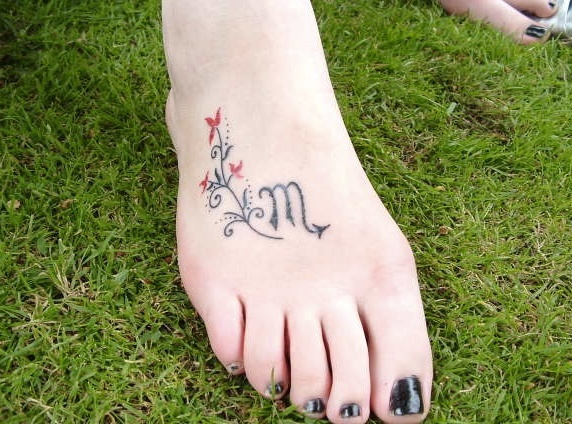 Amazing Scorpio Zodiac Sign Tattoo On Girl Right Foot