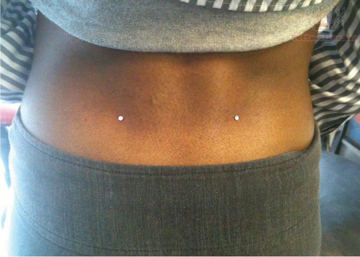 Amazing Silver Anchors Back Dimple Piercing