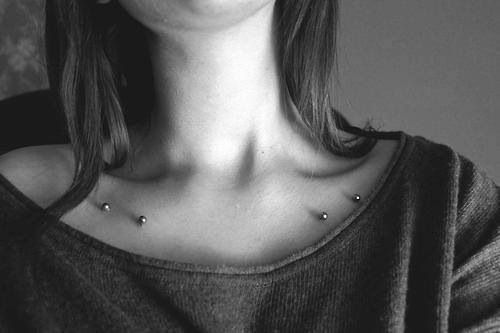 Amazing Silver Barbells Clavicle Piercing