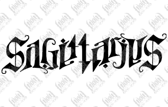 Ambigram Sagittarius Zodiac Sign Tattoo Design By Kate Reynolds