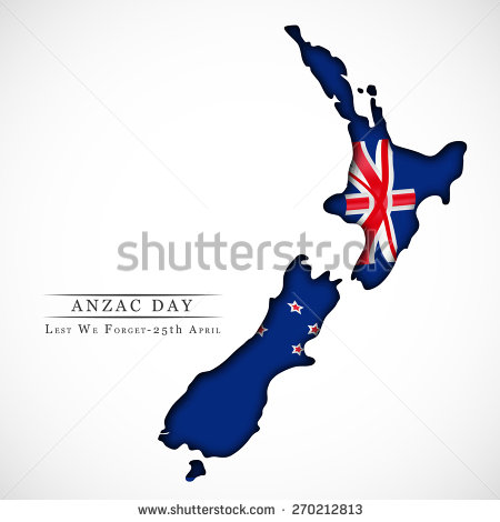 Anzac Day Lest We Forget 25th April Australia Map