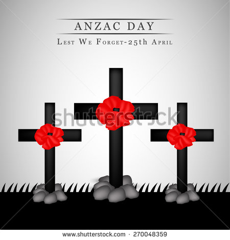 Anzac Day Lest We Forget 25th April Crosses With Poppies
