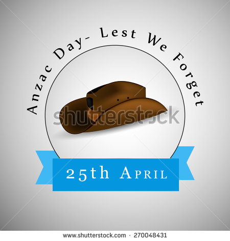 Anzac Day Lest We Forget 25th April Soldiers Hat Illustration