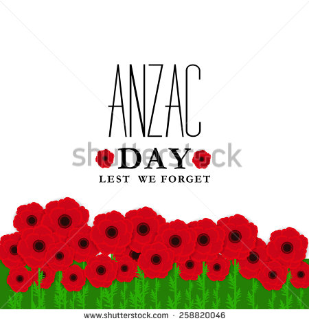 Anzac Day Lest We Forget Poppy Flowers Illustration