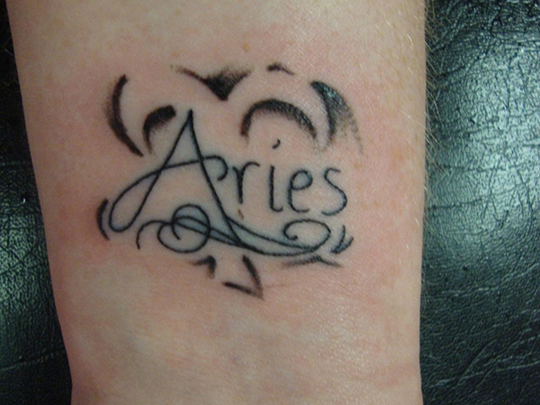 Aries Zodiac Sign Tattoo Design For Forearm