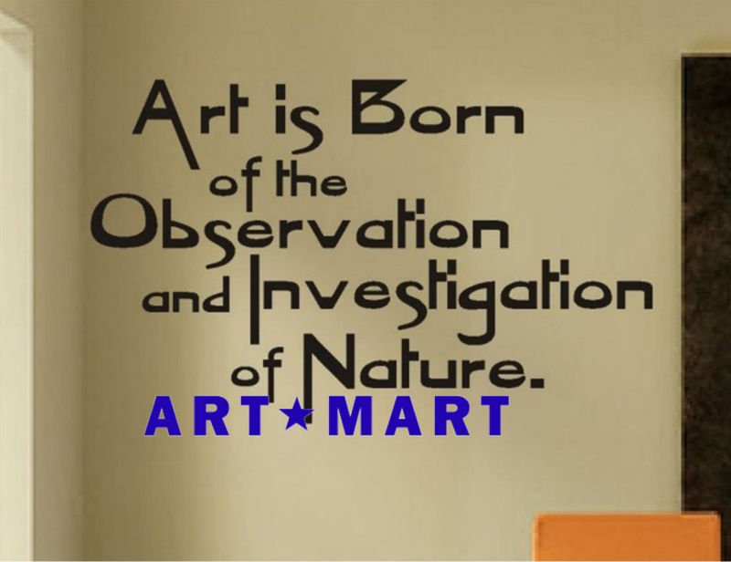 Art is born of the observation and investigation of nature.