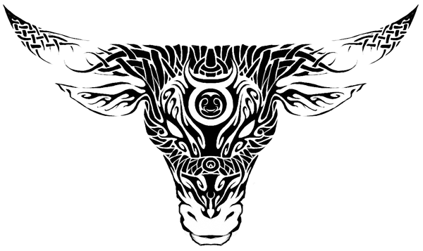 Attractive Black Taurus Zodiac Sign Tattoo Stencil By Zachlost