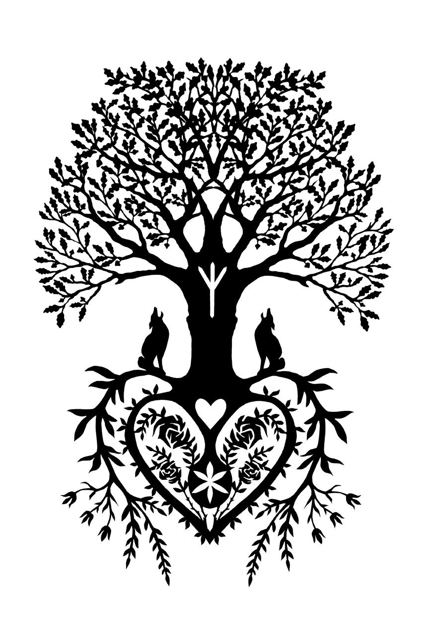 Attractive Black Tree Of Life Tattoo Stencil