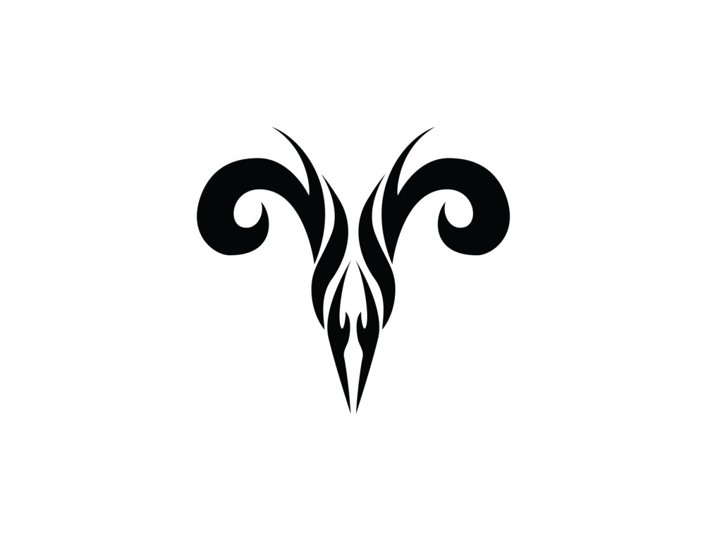 Attractive Black Tribal Taurus Zodiac Sign Tattoo Stencil