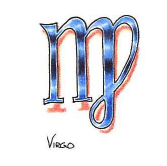 Attractive Virgo Zodiac Sign Tattoo Design