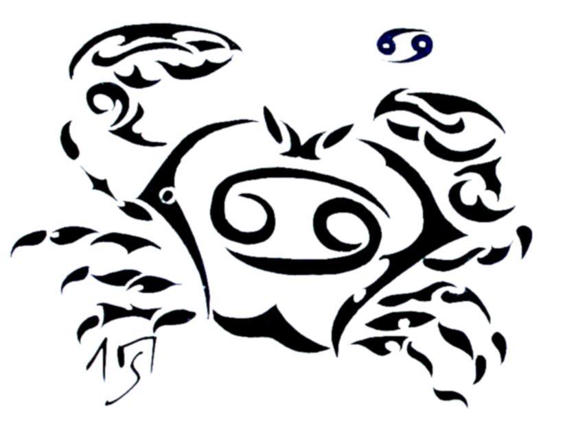 Awesome Black Tribal Cancer Zodiac Sign Tattoo Stencil By Sakashima