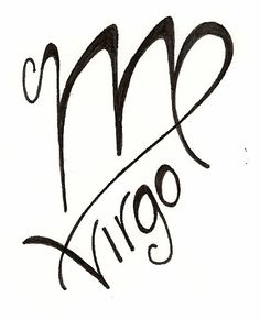 Awesome Black Virgo Zodiac Sign Tattoo Design