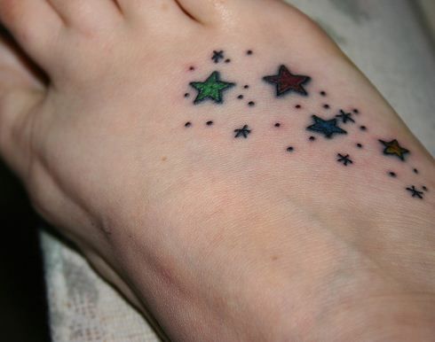 Awesome Cute Star Foot Tattoo Idea